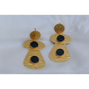 Trending Beautiful fashion handmade golden matte finishing stone <b>hoop</b> stud earing <b>for</b> girls and women - Product Image 6