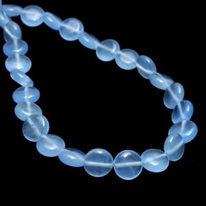 Perles d'onyx bleu aqua naturel taillées lisses 15 mm, en forme de goutte, pour la fabrication de bijoux, vente en gros, Chakralume, 26 pièces - Product Image 4