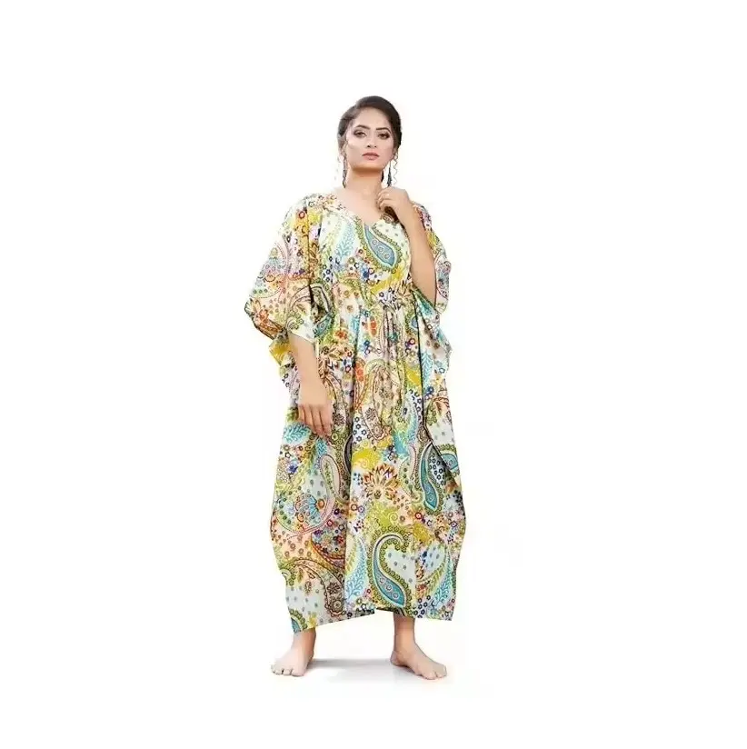Freizeit-Sammlung Export Verkauf leichtes Baumwollmaxi-Kleid für komfortablen Schlaf verfügbar zum Großhandelspreis