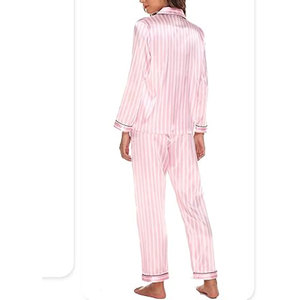 Ensemble de pyjamas et vêtements d'intérieur décontractés pour femmes, personnalisés, en satin, à manches longues, taille élastique, séchage rapide, pour l'hiver, vente en gros - Product Image 6