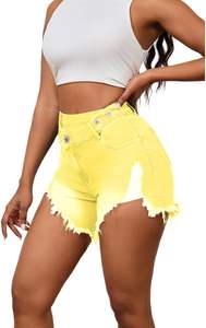 Short en jean croisé taille haute pour femmes 75% coton design intemporel avec cinq poches classiques shorts pour femmes - Product Image 3