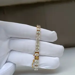 Diamond Tennis <b>Bracelet</b> Luxury White Diamond <b>Bracelet</b> VVS VS Lab Grown <b>Stones</b> Gold Setting Custom Wholesale Jewelry - Product Image 1