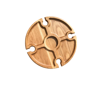 Plato para servir frutas secas de forma redonda de madera artesanal, bandeja para servir aperitivos y nueces, decoración del hogar, utensilios de cocina - Product Image 5