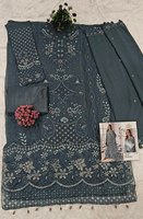 Ensemble trois pièces de style culturel punjabi, spécial festif, avec broderie miroir, coupe droite, bordure, en résille et fourrure, réversible, anti-humidité, pour soirée