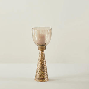 Nouveau bougeoir en métal de conception martelé à la main conception bougeoir avec verre votif ensemble de 3 pièces à vendre - Product Image 5