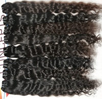 Vente en gros d'extension de cheveux humains de temple indien vierge traitement chimique naturel brut aucun faisceaux de cheveux humains ondulés alignés sur les cuticules