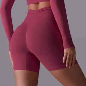 LOGOTIPO Personalizado Corto Mujeres Gimnasio Ropa Deportiva Fitness Conjunto Sin Costuras Sujetadores de Yoga Corto - Product Image 3