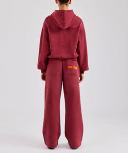 Conjunto de Dos Piezas de Chándal para Mujer de Alta Calidad, Personalizado, 100% Algodón, con Capucha, Pantalones Acampanados Sólidos con Bolsillos Laterales - Product Image 5