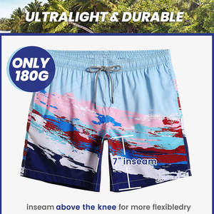Short de bain de plage pour hommes personnalisé de haute qualité OEM Short de bain 100% coton écologique à sublimation - Product Image 2