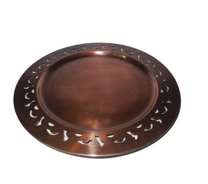 Plaque de chargeur en métal de haute qualité faite à la main argent martelé Design luxe motif rond occasions d'école de mariage Type de paquet - Product Image 3
