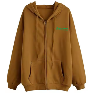 Sweat à capuche unisexe d'hiver de haute qualité, 100% coton, fermeture éclair, molleton lourd, tissu éponge français, séchage rapide, respirant, fermeture éclair intégrale - Product Image 3