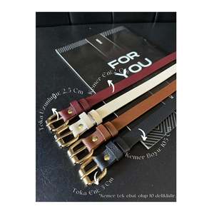 4-Piece Square Buckle Thin Women's <b>Belt</b> (Waist <b>Belt</b>, Dress <b>Belt</b>, Skirt <b>Belt</b>, Trouser <b>Belt</b>) - Black-Tan-Beige-<b>Burgundy</b> - Product Image 1