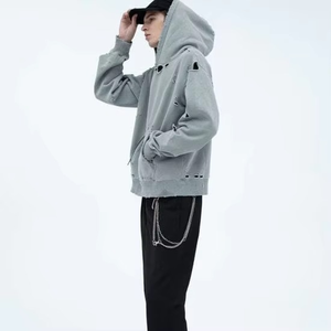 Sweat à capuche ample en coton lourd de haute qualité, design délavé pakistanais, impression en relief, tissu polaire, streetwear d'hiver, uni - Product Image 6