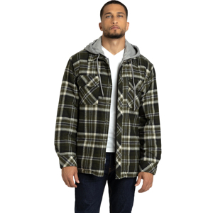 Chaqueta de Franela de Color Sólido para Hombre 2025 al por Mayor, Hecha a Medida con Cuello Alto, Forro de Lana con Capucha, Reversible para Invierno - Product Image 1