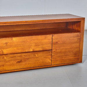 Meuble de salon minimaliste chic en teck pour la maison, 1 porte et 2 tiroirs - Product Image 6