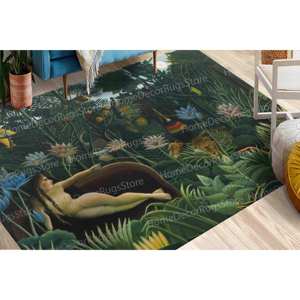 Le Tapis Rêve : Tapis imprimé Henri Rousseau, lavable en machine, pour salon, avec poils doux - Product Image 1