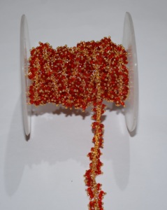 Top Quality Gold plated wire wrapped Red quartz Hydro beads <b>Rosary</b> Chain, Thick <b>Rosary</b> Beaded Chain for Jewelry Finding - Product Image 1