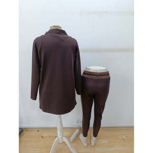 Ensemble trois pièces en crêpe à manches longues pour femme, 30416 - Café - Product Image 5