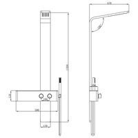 Colonne de douche encastrée en acier inoxydable brossé 016 avec 2 fonctions Top L50XP47XH130 Ensemble de quincaillerie de bain