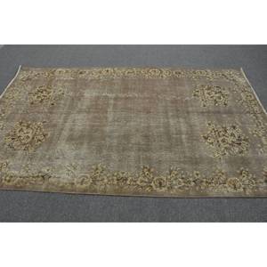 พรมตุรกีวินเทจคลาสสิกสีเบจ4.8x8.2ft ขนแกะดีไซน์เย็บปะติดปะต่อกันสำหรับห้องนอนห้องนั่งเล่นพร้อมแผ่นรองยาง - Product Image 3