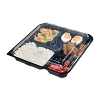 Emballage alimentaire pour déjeuner en plastique avec étiquette personnalisée Conteneur à emporter Boîte à bento à 5 sections