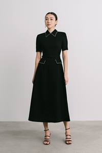 Marca de ropa sostenible Vestidos cómodos para mujer Vestido MIDI acampanado Material de buena calidad VESTIDO MIDI CON DETALLE DE CADENA ILY - Product Image 3