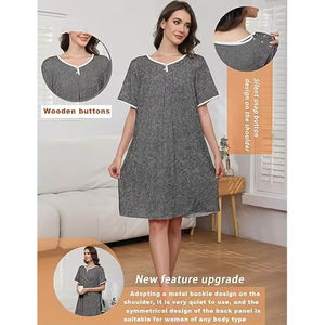 Batas de Paciente Unisex Ligeras Estampadas de Alta Calidad con Opciones Personalizables, Tela de Estambre, Servicio OEM/ODM para Uso Hospitalario - Product Image 3