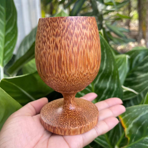 Tasses à thé en bois de noix de coco naturelles faites à la main avec poignée et assiette en bois pour café, thé, vaisselle à vin pour la maison, restaurant de fête - Product Image 1