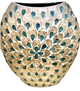 Accessoires pour la maison vase à fleurs de qualité supérieure incrusté de nacre serpillière MDF vase de table pour décoration de salon - Product Image 1