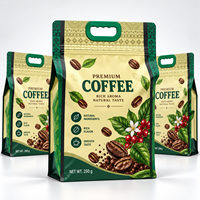 Sachet plat en aluminium personnalisé avec valve 1kg 5kg 10kg pour l'emballage de grains de café, de café moulu et de lait en poudre