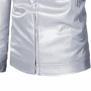 Chaqueta de Cuero Unisex con Cuello Alto y Logotipo Frontal, Estilo Motociclista de Moda 2025, 100% Cuero, Impermeable y Transpirable - Product Image 4