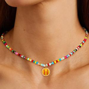 Collana con perline colorate <span class=keywords><strong>a</strong></span> tema basket e calcio, regalo per ragazze e donne, accessori sportivi, ciondolo, <span class=keywords><strong>gioielli</strong></span>. - Product Image 6