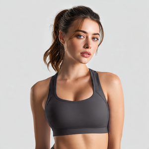 100% poliéster Fitness Bra mujeres Yoga ejercicio Racer-back Bra señoras Top gimnasio Fitness Wear sujetador Mujer - Product Image 6