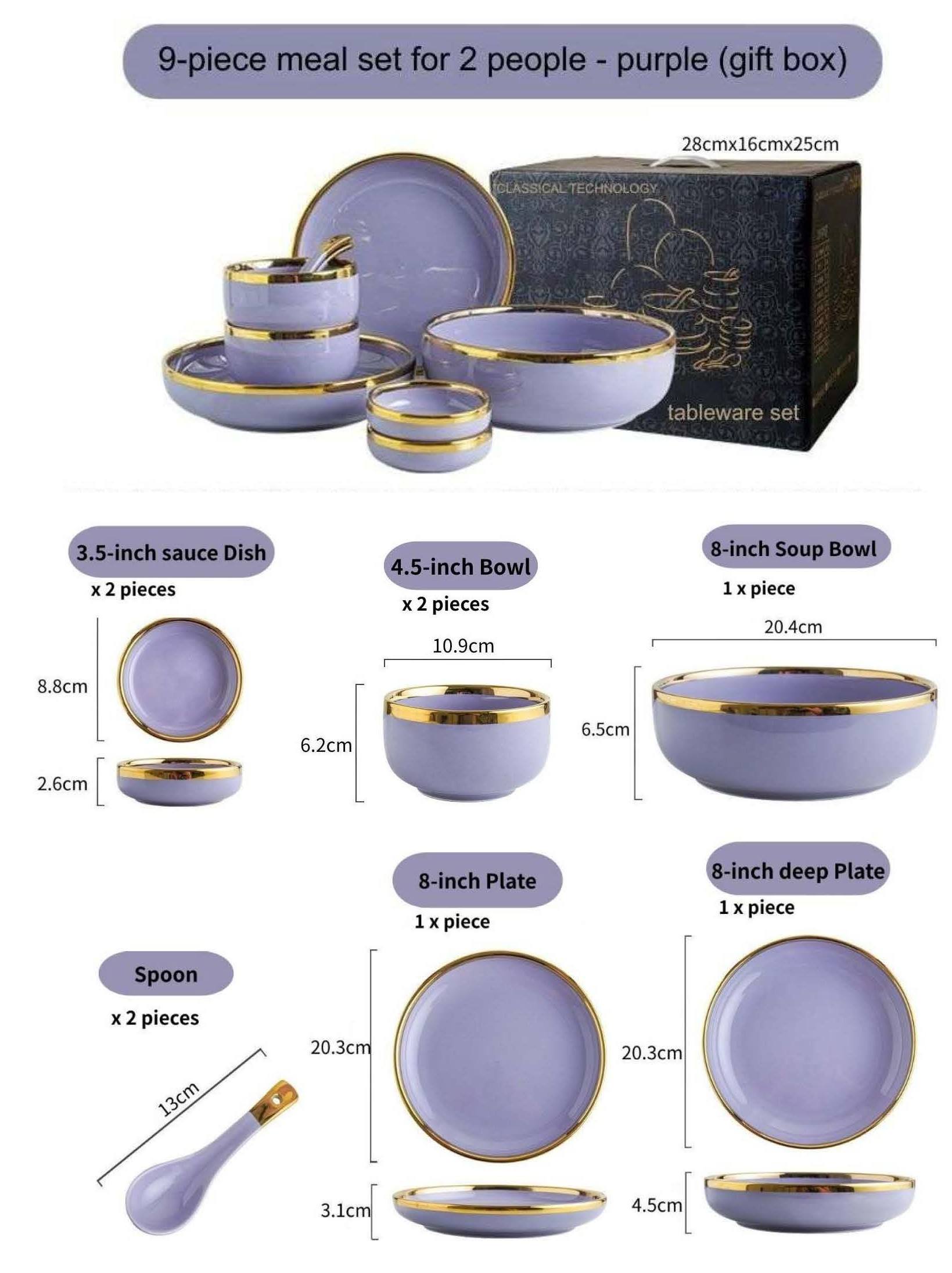 9-piece meal set for 2 persons