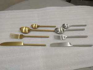 Ensemble de couteaux de couverts en acier inoxydable or mat de luxe pour le bureau et les fêtes - Product Image 6