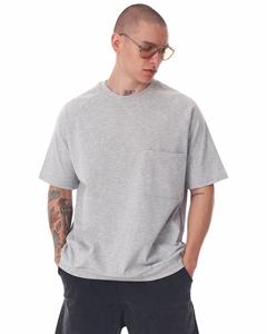 T-shirt surdimensionné à épaules tombantes pour hommes 2024 100% coton Streetwear décontracté avec ourlet incurvé et longue impression OEM - Product Image 1