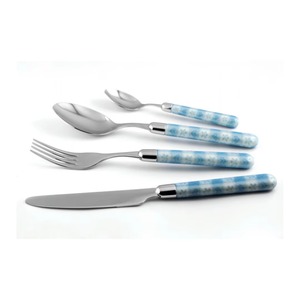 Cubiertos de acero inoxidable Ideal para cocina, mesa, café, uso doméstico, cubiertos chapados en Color plateado, juego de mango de 2 colores, Juego de 2 Utensilios - Product Image 2