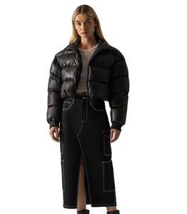 Chaquetas Personalizadas OEM para Mujer, Estilo de Manga Larga, Abrigo con Capucha para Invierno, Chaqueta Corta Acolchada Impermeable con Cremallera para Mujer, Ropa Casual - Product Image 5