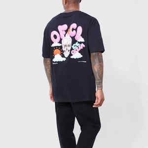 Recién llegados, precio al por mayor, camisetas con estampado Puff para hombre, Camiseta 100% de algodón lisa de gran tamaño con hombros caídos para hombre, Camiseta con estampado 3D - Product Image 3