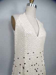 Anti-Static Black Floral Beading Sleeveless Floor-Length Evening Party <b>Cocktail</b> <b>Dress</b> for Events - Product Image 4