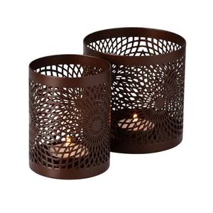 Porte-bougie votif en aluminium de haute qualité, beige, motif floral découpé au laser, support décoratif pour bougie chauffe-plat pour la décoration de la maison - Product Image 4