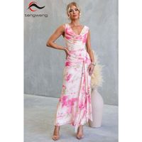 Robe longue en satin personnalisée pour femme, sexy, dos nu, coupe fourreau, en mousseline respirante, taille empire, couleur unie, collection Printemps