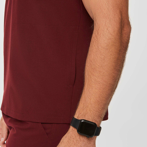 Men <b>Scrub</b> <b>Tops</b> Custom Short Sleeves Needle Detection Seamless Fusing <b>Scrub</b> Uniform Set Nurse Uniforms Clinic Hospital OEM - Product Image 4