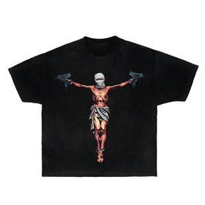 Camiseta Extra Grande de Algodón 100%, 180 Gramos, con Logotipo Personalizado del Fabricante, Estampado de Corazón Cromado Informal, Logotipo Trasero con Pedrería - Product Image 3