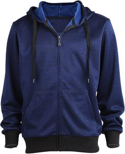 2. Sudaderas con cremallera completa para hombres al por mayor, sudadera de entrenamiento de lana de algodón, ropa de calle, chaqueta de moda transpirable con servicio OEM - Product Image 5