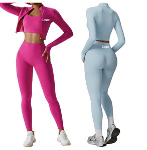 Set di Leggings Yoga Cloud Sense per Sport all'Aperto, Abbigliamento Fitness <span class=keywords><strong>Nude</strong></span>, Antiurto, Vita Alta, Completo Tre Pezzi - Product Image 1