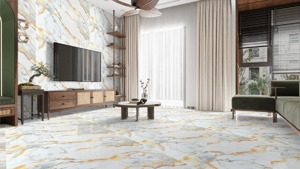 Azulejos de porcelana esmaltada de lujo, losas de piedra de mármol brillante dorado miel brillante de 60x120cm para pisos y paredes - Product Image 2