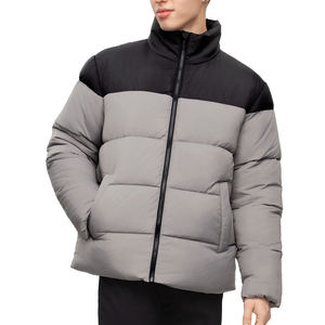 Parkas de Invierno Acolchadas con Plumas de Burbuja de Poliéster Gruesas y Cálidas con Capucha Desmontable Personalizada, Chaquetas Acolchadas para Hombre - Product Image 1