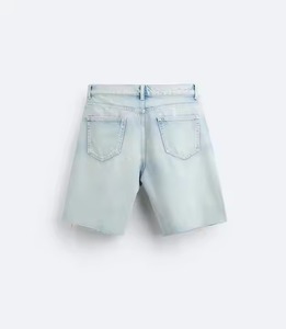 กางเกงยีนส์2025 100% แบบใหม่มีซิปของผู้ชายกางเกงยีนส์ขาสั้นผ้าเดนิมแบบหลวมมีซิปเย็บปักตะเข็บระบายอากาศได้ดี - Product Image 2