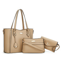 Ensemble de sacs à main 3-en-1 pour femmes tendance, grande capacité, sac fourre-tout en cuir pour le bureau et les trajets quotidiens, sac à bandoulière